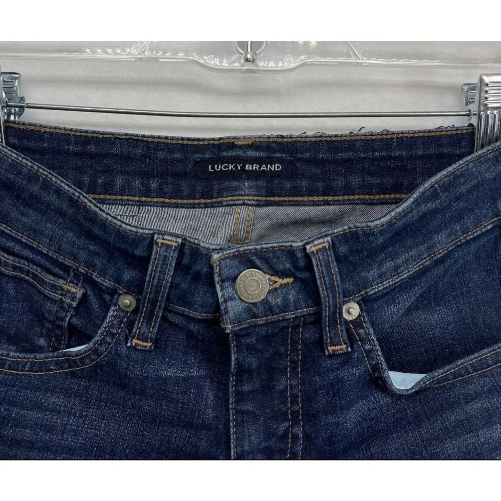 Lucky Brand Jeans Women's Size 00/24 Low Rise Skinny Leg Dark Washed Denim Blue - Picture 7 of 12